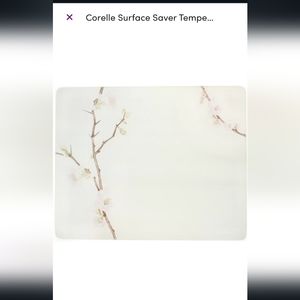 NEW CORELLE Cherry Blossom GLASS CUTTING BOARD 12X15